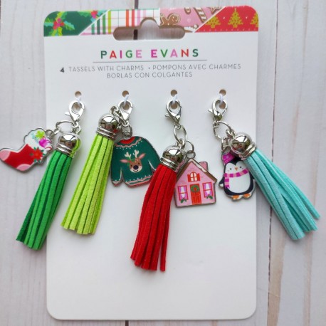 Paige Evans Sugarplum Wishes Tassels with Charms 4pz