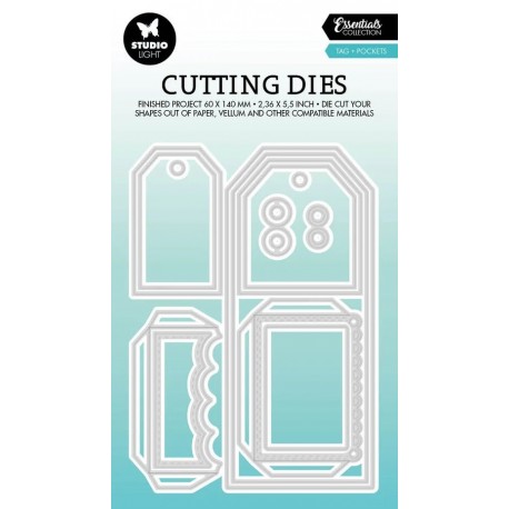 StudioLight Cutting Dies Essentials Tag + Pockets nr.581