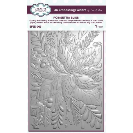 Creative Expressions Sue Wilson 3D Embossing Folder Poinsettia Bliss