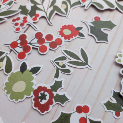 Simple Stories The Holiday Life Floral Bits & Pieces 61pz
