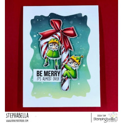 Stamping Bella Oddball Candy Cane Elves Cling Stamp