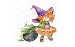 Stamping Bella Tiny Townie Wanda The Witch & Her Cauldron Cling Stamp