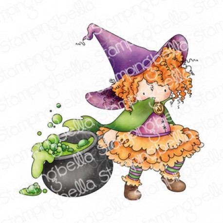 Stamping Bella Tiny Townie Wanda The Witch & Her Cauldron Cling Stamp