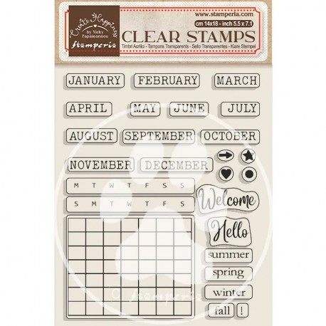Stamperia Clear Stamps Calendar Monthly