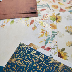 Spellbinders Serenade of Autumn Paper Pad 15x15cm con FOIL ORO