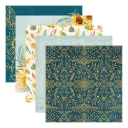 Spellbinders Serenade of Autumn Paper Pad 15x15cm con FOIL ORO