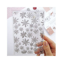 Alua Cid Familia Snowflakes background Clear Stamp