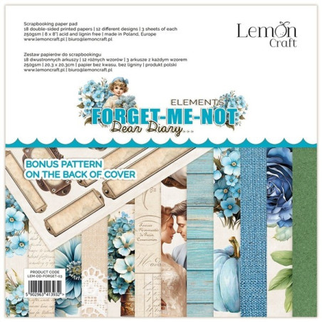 LemonCraft Dear Diary Forget-Me-Not Elements Paper Pad 20x20cm