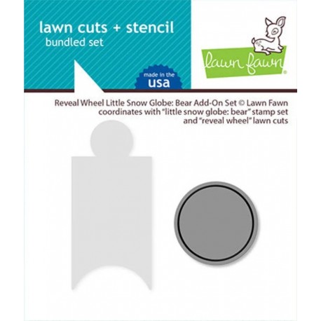 LAWN FAWN Reveal Wheel Little Snow Globe: Bear Add-On Set