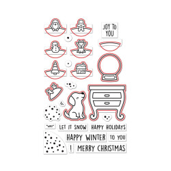 LAWN FAWN Little Snow Globe DOG Cuts