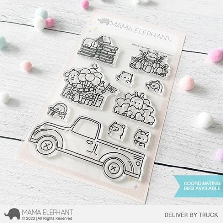 Mama Elephant DELIVER BY TRUCK Clear Stamp