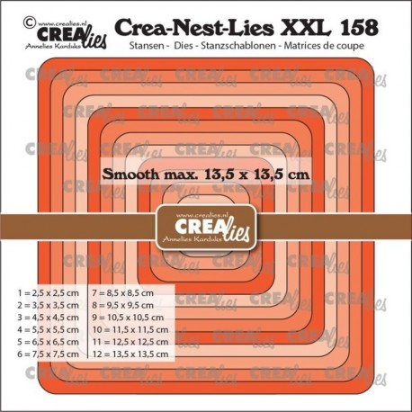 Crealies Crea-Nest-Lies XXL Dies No. 158 Squares With Rounded Corners Smooth