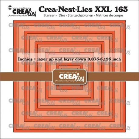 Crealies Crea-Nest-Lies XXL Dies No. 163 Inchies Squares + Layer Up And Layer Down