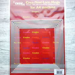 Crealies Crea-Nest-Lies Mega Dies No. 34 Squares with Double Stitch, Full cm