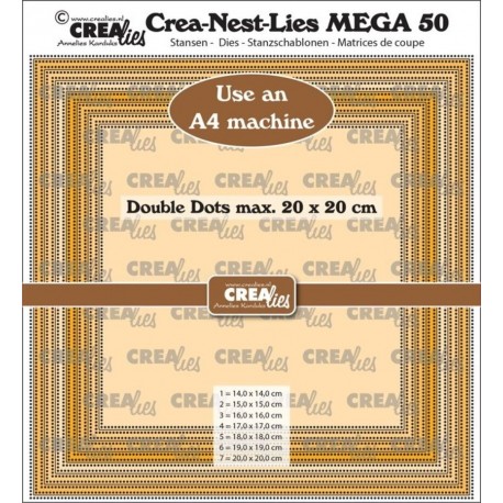 Crealies Crea-Nest-Lies Mega Dies No. 50 Squares with Double Dots