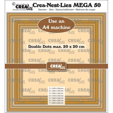 Crealies Crea-Nest-Lies Mega Dies No. 50 Squares with Double Dots