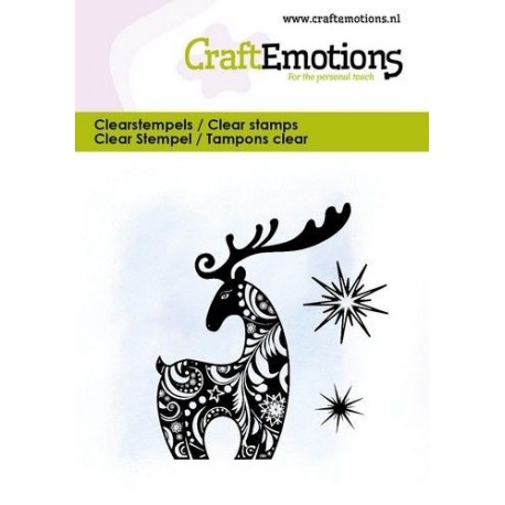 CraftEmotions Clearstamps Reindeer Design and Stars