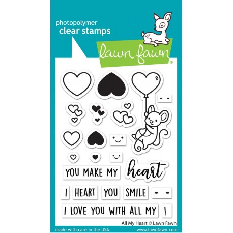 LAWN FAWN All My Heart Clear Stamp