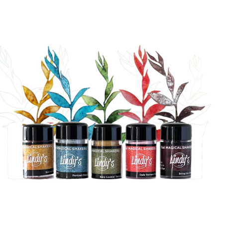 Lindy's Stamp Gang Painter's Palette VINNY'S VIEW Flat Magical Shakers x5