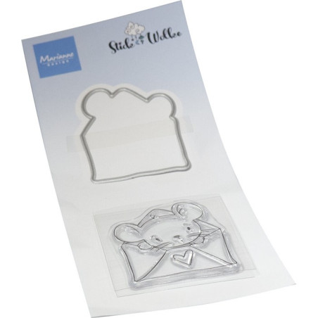 Marianne Design Stamp & Die Set Hello Mouse