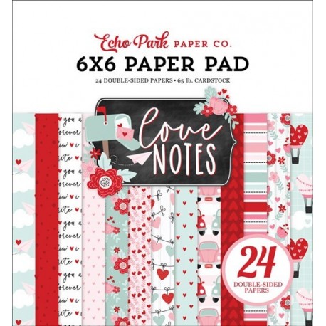 Echo Park Love Notes Paper Pad 15x15cm