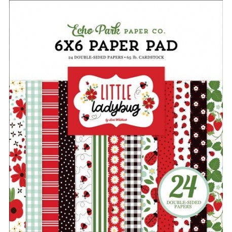 Echo Park Little Ladybug Paper Pad 15x15cm