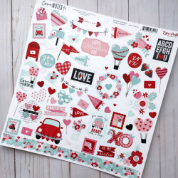 Echo Park Love Notes Element Sticker 30x30cm