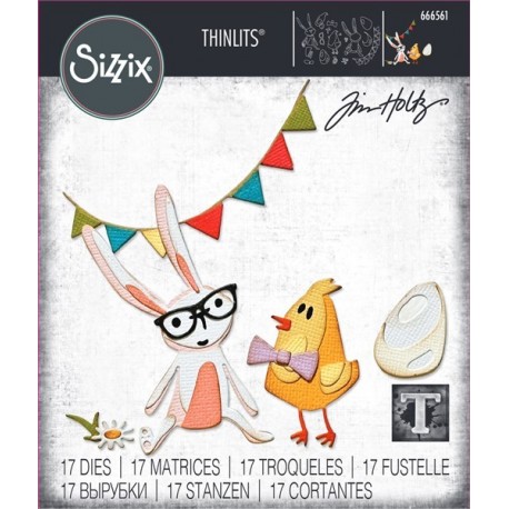 Thinlits Die Set 17pz - Vault Bunny + Chick by Tim Holtz 666561
