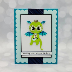 Spellbinders Dancin' Birthday Dragon Etched Dies