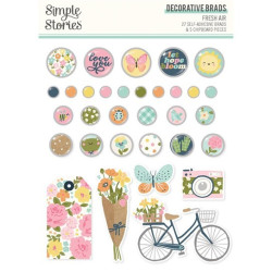 Simple Stories Fresh Air Decorative Brads 32pz
