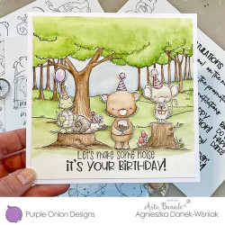 Purple Onion Designs Stacey Yacula - Dylan (Party bear holding cake)