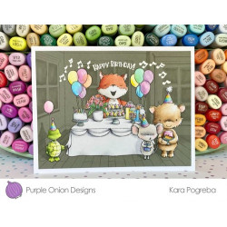 Purple Onion Designs Stacey Yacula - Dylan (Party bear holding cake)