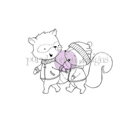Purple Onion Designs Stacey Yacula - Lavender & Thyme (winter raccoon & squirrel walking)