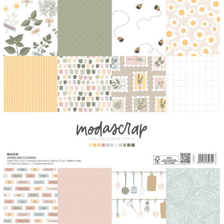 MODASCRAP PAPER PACK HERBS AND FLOWERS