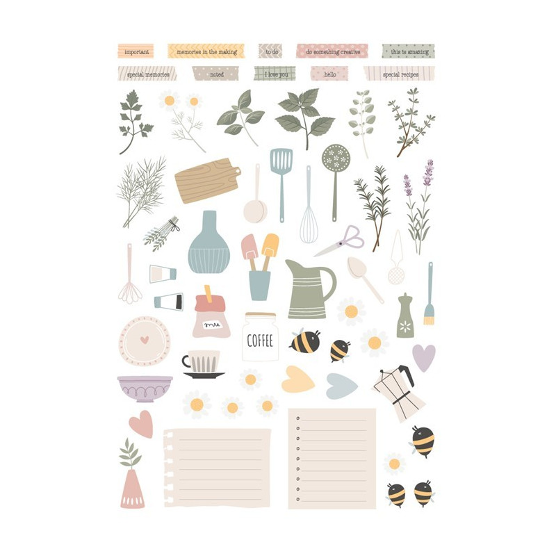 MODASCRAP DIE CUT - HERBS AND FLOWERS 61pz
