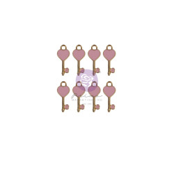 Prima Marketing Magic Love Heart Keys 8pz