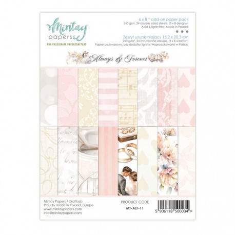 Mintay Papers ALWAYS & FOREVER ADD-ON Paper Pack 15x20cm