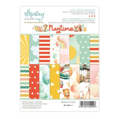 Mintay Papers PLAYTIME ADD-ON Paper Pack 15x20cm