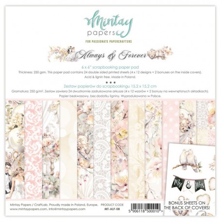 Mintay Papers ALWAYS & FOREVER Paper Pad 15x15cm