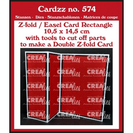 Crealies Cardzz no. 574 Z-fold Easel Card Rectangle Vertical