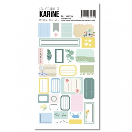 Les Ateliers de Karine Mimosa Forever Stickers Etiquettes 10x20cm