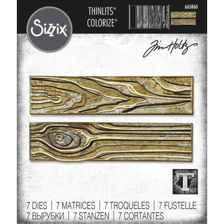 Thinlits Die Set 7pz - Woodgrain, Colorize by Tim Holtz 665860